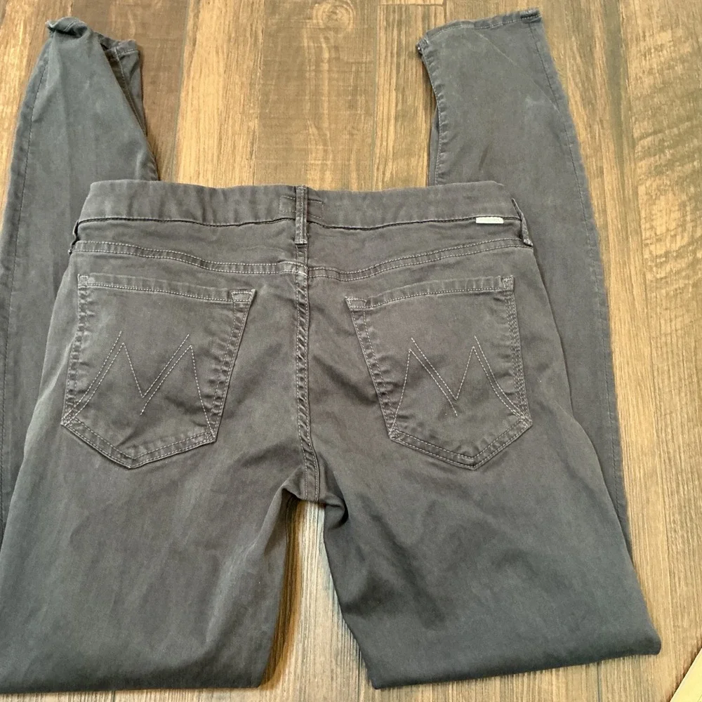 Mother The Looker Skinny Jeans Grey Mid Rise Stretch Denim 30 Made in USA